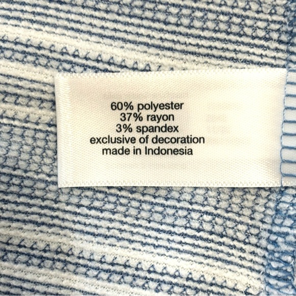 NWT Lane Bryant Striped Convertible Off-The-Shoulder Peplum Top Blue 22/24 - Picture 7 of 8